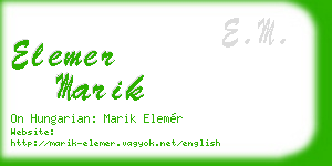 elemer marik business card